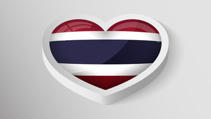 Obraz premium EPS10 Vector Patriotic heart with flag of Thailand.