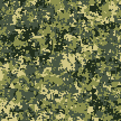 Pixel camouflage for a soldier army uniform. Modern camo fabric design. Digital military vector background.