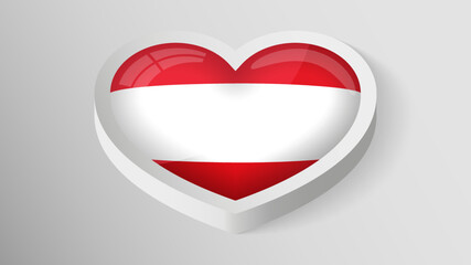 EPS10 Vector Patriotic heart with flag of Austria.