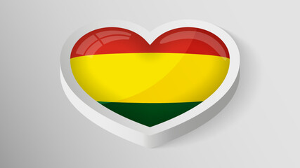 EPS10 Vector Patriotic heart with flag of Bolivia.