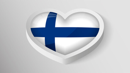 Fototapeta premium EPS10 Vector Patriotic heart with flag of Finland.