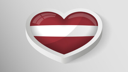 EPS10 Vector Patriotic heart with flag of Latvia.