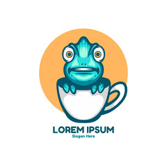 Coffee Cameleon Character Logo