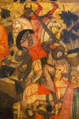Fototapeta premium altarpiece of Santa Quiteria, temple on board, Joan Loert, 1346, Hospital of Sant Antoni, Palma, Majorca