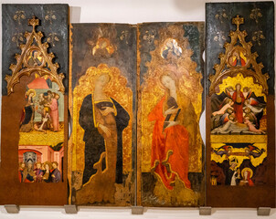 Altarpiece of Saint Lucia and Saint Magdalena, 1405-1410, tempera on panel, Master of Montesión,...