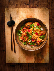Roast cauliflower with kimchi