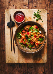 Roast cauliflower with kimchi