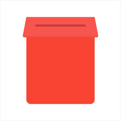 Red letter box icon for mail service concept