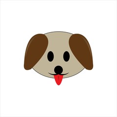 Dog head cartoon icon illustration template web