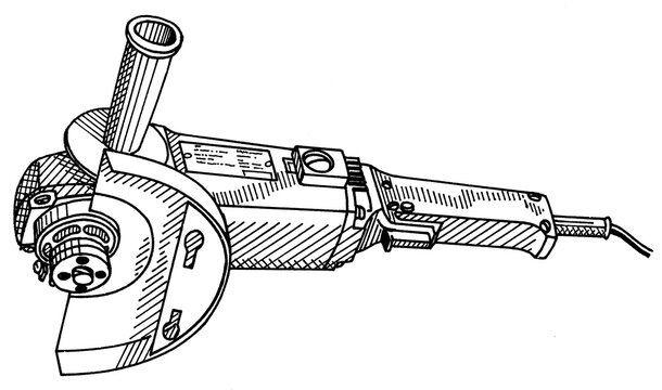 black and white angle grinder tool clip art preview