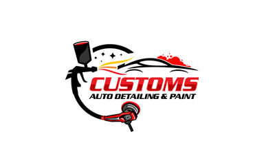 Illustration vector graphic of auto shine wash and detailing service logo design template