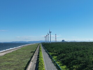 風力発電による再生可能エネルギー　SDGｓ
