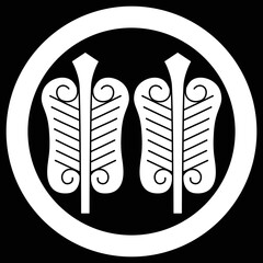 家紋です。丸に並び唐団扇といいます。