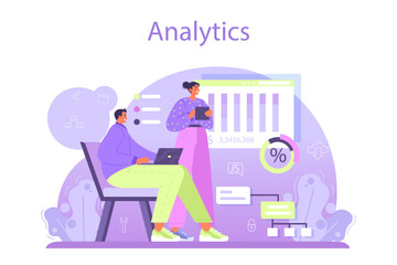 System analyst concept. IT technologies and systems for business