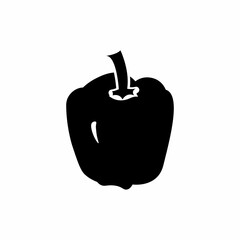 Pepper vegetable vector icon solid black EPS 10... Paprika flat illustration....Farm market product. Vegetarian food.... Fresh healthy organic food... Crop concept for vegan. Isolated on white