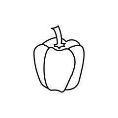 Pepper vegetable vector icon outline black EPS 10. Paprika flat illustration....Farm market product. Vegetarian food.... Fresh healthy organic food... Crop concept for vegan. Isolated on white