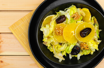 Healthy fresh fruit and vegetable salad