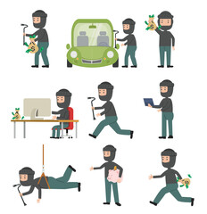 Male thief in mask set