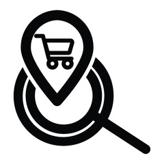 Locate, cart, gps icon