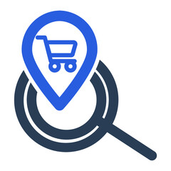 Locate, cart, gps icon