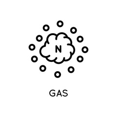 Nitrogen Gas Icon. Vector sign in simple style isolated on white background.