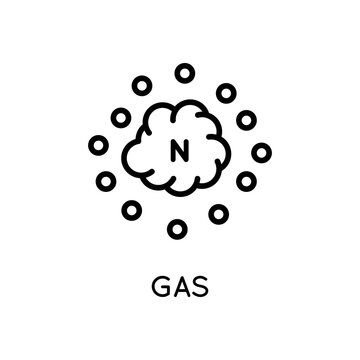 Nitrogen Gas Icon. Vector sign in simple style isolated on white background.
