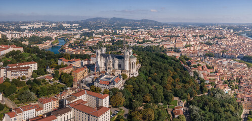 Fototapeta na wymiar panoramic view of Lyon, France architecture