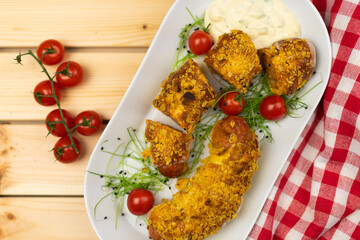 Crispy rolls with spicy sausage
