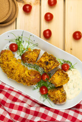 Crispy rolls with spicy sausage