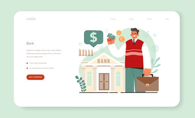 Banker or banking web banner or landing page. Idea of finance income