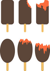 Ice cream vector illustration. Ice cream lolly. Fruit.