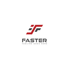 Logo Faster Monogram Letter F Vector