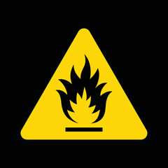 highly flammable sign, danger and caution sign, vector illustration 