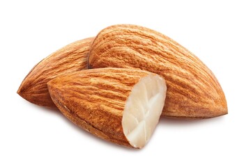 Almonds isolated on white background