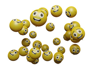 Grinning face eyes 3d render emoticon or emoji perfect for sosial media, branding, advertisement promotion