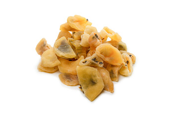 Dried passion fruit isolated on a white background.