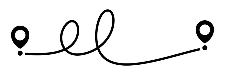 Pin map line. Navigation pointers. Vector illustration isolated on white.