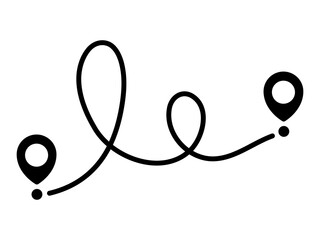 Pin map line. Navigation pointers. Vector illustration isolated on white.