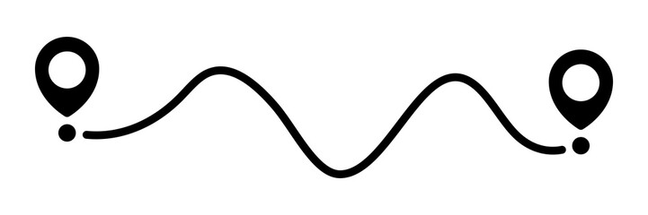 Pin map line. Navigation pointers. Vector illustration isolated on white.