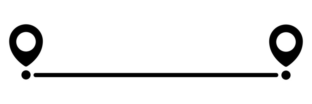 Pin map line. Navigation pointers. Vector illustration isolated on white.