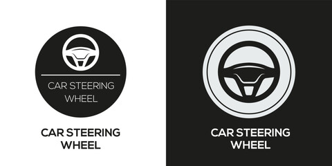 Fototapeta premium Creative (Car steering wheel) Icon, Vector sign.