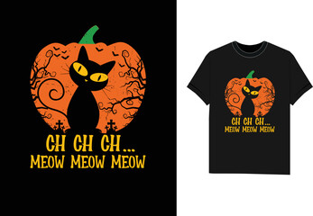 Ch Ch Ch Meow Halloween t shirt design