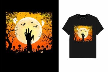 Halloween horror vector background Illustration t shirt design