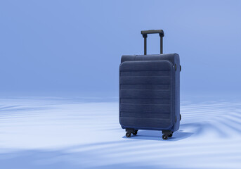 blue Color luggage or baggage bag use for transportation travel