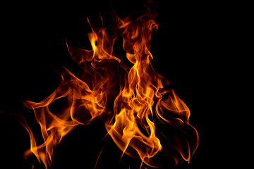 Fire flame texture for banner background. Burn abstract lights.