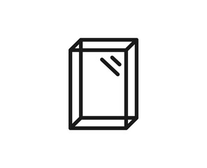 Single line icon of double-glazed on isolated white background. High quality editable stroke for mobile apps, web design, websites, online shops etc.