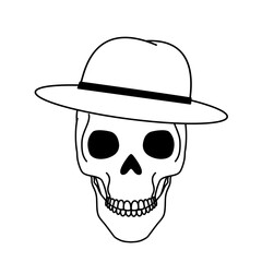 The Death wears white hat design on white background