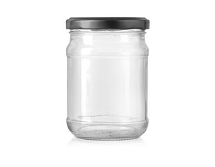 empty glass jar with a screw thread