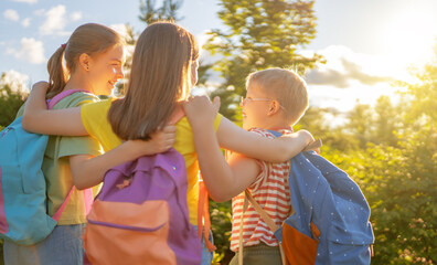 teens going to school