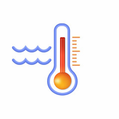 Meteorological thermometer measuring water. Celsius thermometers. 3d vector illustration.